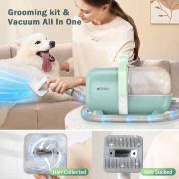 Afloia Dog Grooming Kit - Vacuum Grooming Tools & Clippers