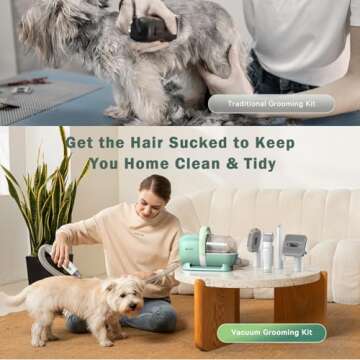 Afloia Dog Grooming Kit - Grooming with Vacuum Tools