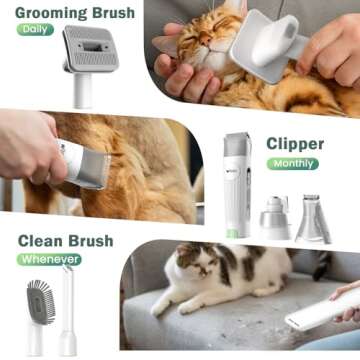 Afloia Dog Grooming Kit - Grooming with Vacuum Tools