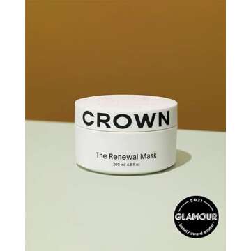 CROWN AFFAIR - The Renewal Mask, All hair types, Rebuilding Mask for Over-Processed, Bleached, or Damaged Hair, 6.80 Ounce (Pack of 1)