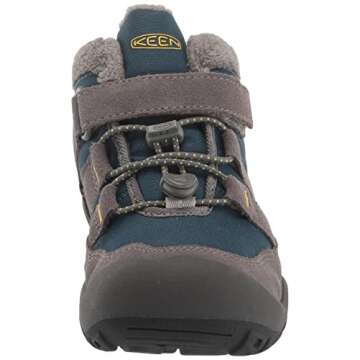 KEEN Knotch Chukka Mid Height Insulated Easy On Snow Boots, Steel Grey/Blue Wing Teal, 9 US Unisex Little Kid