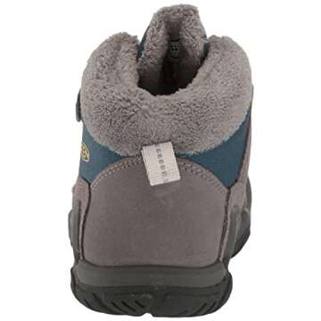 KEEN Knotch Chukka Mid Height Insulated Easy On Snow Boots, Steel Grey/Blue Wing Teal, 9 US Unisex Little Kid