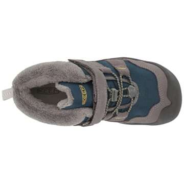 KEEN Knotch Chukka Mid Height Insulated Easy On Snow Boots, Steel Grey/Blue Wing Teal, 9 US Unisex Little Kid