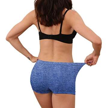 R RUXIA Women's Boyshort Panties Seamless Nylon Underwear Stretch Boxer Briefs 5 Pack