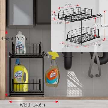 SUEH DESIGN Under Sink Organizer for Kitchen & Bathroom