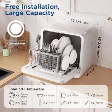 Gudsunal Portable Countertop Dishwasher - Compact & Efficient