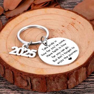 Graduation Gifts for Him Her Class of 2025 Seniors Students Keychain Graduation Masters Nurses Students from College Medical High School Gifts for Women Men Girls Daughter Son Graduates from Dad Mom