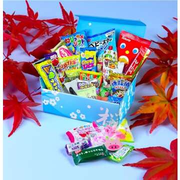 Sakura Box Japanese Snacks & Candy 30 Piece Dagashi Set Gift - Unique Treats!