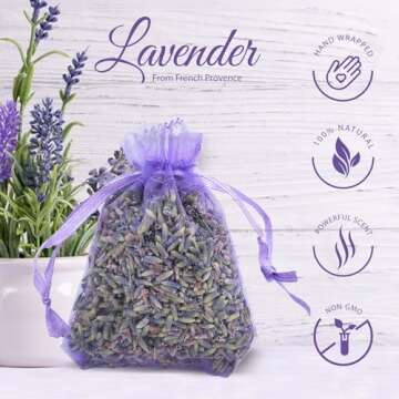 Harvest 2024-12 Sachets of Lavender from French Provence (Violet, 12 Sachets)