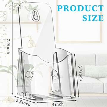 10 Pieces Acrylic Brochure Holder Stand Pamphlet Holder 4 x 7.9 Inches Clear Literature Display Rack Plastic Flyer Display Stand for Vendors, Brochure, Trifold, Magazine, Pamphlet, Booklets, Menu