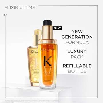 KERASTASE NEW Elixir Ultime Refillable Hair Oil | Hydrating Oil Serum to Smooth Frizz and Add Shine | With Wild Camellia | Strengthens and Provides Heat Protection | All Hair Types