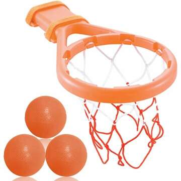 3 Bees & Me Bath Toy Basketball Hoop & Balls Set for Boys and Girls - Kid & Toddler Bath Toys Gift