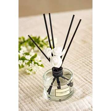 CULTURE & NATURE Reed Diffuser Set 6.7oz (200ml) Clean Cotton Scented Diffuser with Sticks Home Fragrance Reed Diffuser for Bathroom Shelf Decor