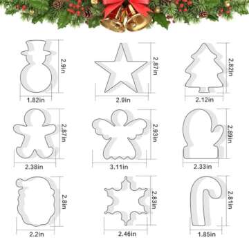 Christmas Cookie Cutters – Set of 9 Holiday Shapes