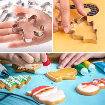 Christmas Cookie Cutters – Set of 9 Holiday Shapes