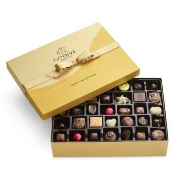 Delightful Godiva Chocolate Gold Gift Box - 70 pcs Assorted Treats