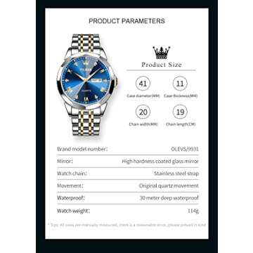 Luxury OLEVS Men's Diamond Analog Watch in Blue