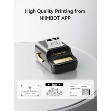 NIIMBOT B21 Label Printer,Bluetooth Thermal Label Maker,Ideal for Home Organization,Business,Ofice,50x30mm Label,230Pcs(Black)