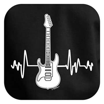 Music Lover Gifts Music Gifts Guitar Clothes Music Lovers Gifts Electric Guitar Heartbeat Guitar Premium Hoodie Sweatshirt Medium Black