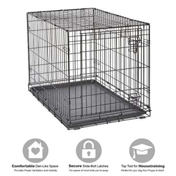 New World Newly Enhanced Single New World Dog Crate, Includes Leak-Proof Pan, Floor Protecting Feet, & New Patented Features, 36 Inch