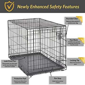 New World Newly Enhanced Single New World Dog Crate, Includes Leak-Proof Pan, Floor Protecting Feet, & New Patented Features, 36 Inch