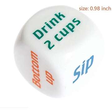 HOMFIN 3PCS Drinking Dice Game Rolling Decider Bachelorette Party Drunk Frenzy KTV Party Family Friends Gathering Game Bar Pub Adult Favor Toys