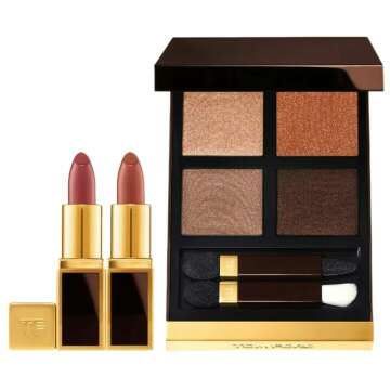 Tom Ford Limited Edition Eye and Mini Lip Set - Eye Color Quad (36 Tiger Eye) and Mini Lip Colors (Casablanca and West Coast).