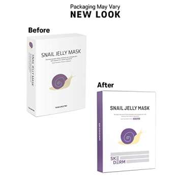 SKEDERM Korean Face Mask Snail Jelly Sheet Mask 10 Sheets Hydrating Sheet Mask Anti-Wrinkle Korean Skin Care Anti-Aging Sheets Pack Moisturizing Snail Secretion Filtrate 30,000ppm