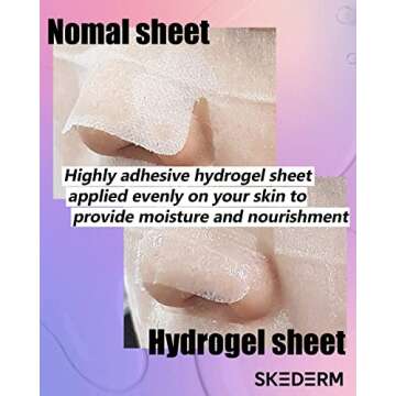 SKEDERM Korean Face Mask Snail Jelly Sheet Mask 10 Sheets Hydrating Sheet Mask Anti-Wrinkle Korean Skin Care Anti-Aging Sheets Pack Moisturizing Snail Secretion Filtrate 30,000ppm