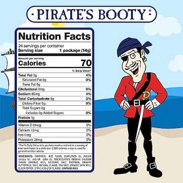 Pirate's Booty Aged White Cheddar Cheese Puffs, Gluten Free, Halloween, Healthy Kids Snacks, 0.5 Ounce (Pack of 24)