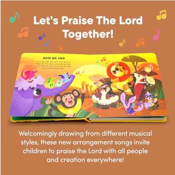 Praise The Lord - Christian Sound Book, Sing Along Bible Songs | Christening, Dedication, Baptism Gifts for Boys, Girls, Kids, Babies | Religious Toys, Interactive Music Books for Toddlers