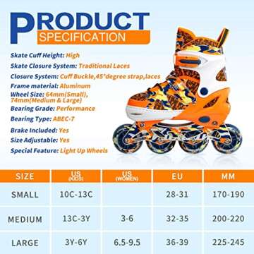 Kuxuan Skates Adjustable Inline Skates for Kids and Youth with Full Light Up Wheels Camo Outdoor Fun Illuminating Skates for Girls and Boys Beginner