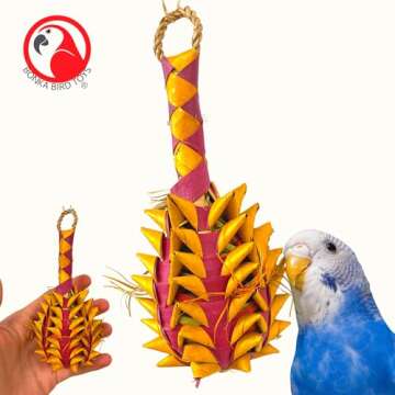 Bonka Bird Toys 03364 Small Pineapple Foraging Chew Shred Parrot Cage Toy Pet, Parrotlet, Cockatiel, Parakeet, and Similar Breed Sizes