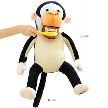 Dental Plush Doll, YOUYA DENTAL Oral Health Presentation Puppet Monkey Dental Educational Plush Large Size Doll with Teeth for Kids Chidren Boys Girls