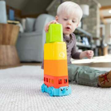 Fat Brain Toys Toomies Stacker Decker Bus - Fun Stackable Egg Toy for Kids