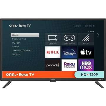 ONN 32-inch Roku Smart TV LED + Free Wall Mount with Wi-Fi Connectivity and Mobile App | Flat Screen TV Compatible with Apple Home Kit | Alexa and Google Assistant (Renewed)