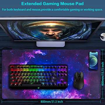 Canjoy Gaming Mouse Pad, Large Extended Mouse Pad Big Computer Mousepad for Home Office Gaming Work 31.5x15.7inch