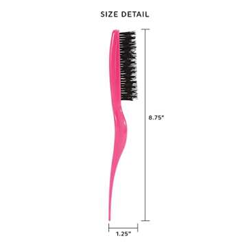 Cricket Amped Up Teasing Hair Brush - Adds Major Volume and Shine, Heat Resistant, Ideal for Slick Back, Updos & Detangling All Hair Types, with Ergonomic Handle and Sectioning Tip, Fuchsia