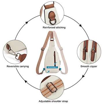 CLUCI Crossbody Bag for Women Cross Body Bag for Woman Sling Bag for Women Leather Trendy Large Sling Backpack Travel Crossbody Bag for Women Beige with Brown