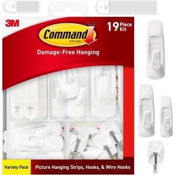 Damage Free Hanging Variety Pack: Strips & Hooks for 19 Items