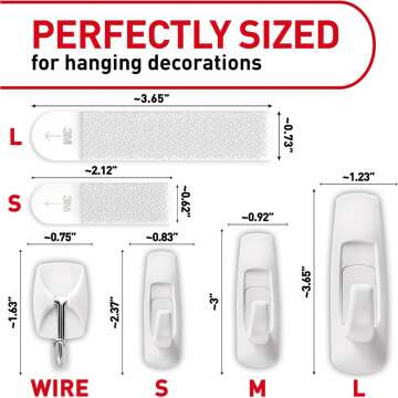 Hanging Variety Pack: Strips & Hooks for 19 Items