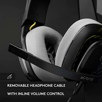 Astro A10 Gaming Headset Gen 2 Wired Headse t- Over-Ear Gaming Headphones with flip-to-Mute Microphone, 32 mm Drivers, for Xbox Series X|S, Xbox One, Nintendo Switch, PC, Mac & Mobile- Black Renewed