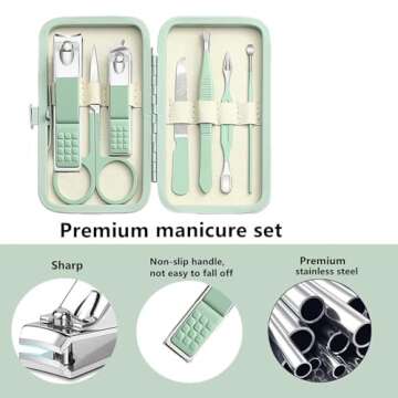 Manicure Set Nail Clipper Set Men Women Manicure Kit Toe Finger Nail Clippers Personal Care Tools with Portable Travel Case Manicure Pedicure Tools Grooming Kit for Men Women Family Friends Wife