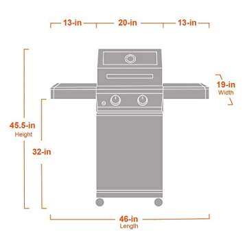 Monument Grills 14633 2-Burner Stainless Steel Liquid Propane Gas Grill with Clearview® Lid, Knob Controls Mesa 200