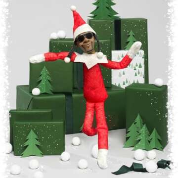 Christmas Elf Plush Doll – Handmade Hip Hop Decoration