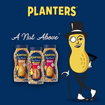 PLANTERS Peanuts Variety Pack, Dry Roasted Nuts, 16 oz Jars, (Pack of 3), Protein Snack Care Package