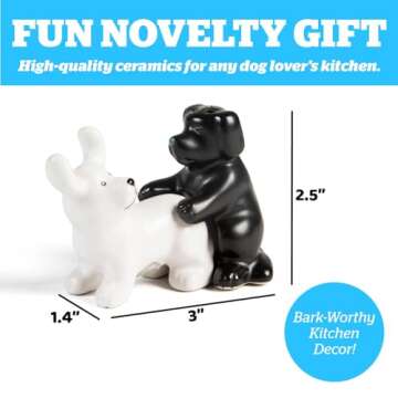 BigMouth Inc Puppy Pound Salt and Pepper Shaker Set, Funny Novelty Ceramic Shakers, Great Gift for Dog Lovers and Kitchen Humor