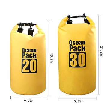 Bear Outdoor Dry Sack/ Waterproof Bag for Boating, Kayaking, Hiking, Snowboarding, Camping, Rafting, Fishing and Backpacking - Yellow 20L