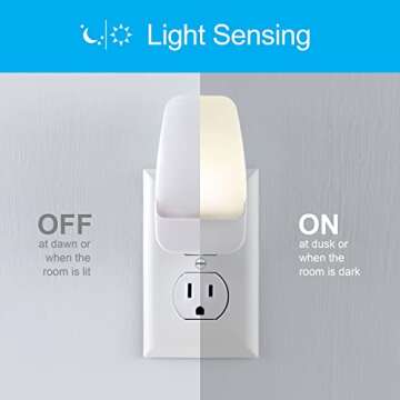 GE LED Night Light 2 Pack - Dusk to Dawn Sensor, Warm White Glow