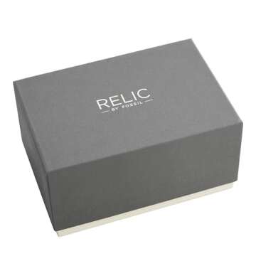 Relic 3-Hand Gunmetal Watch & Black Card Case Set